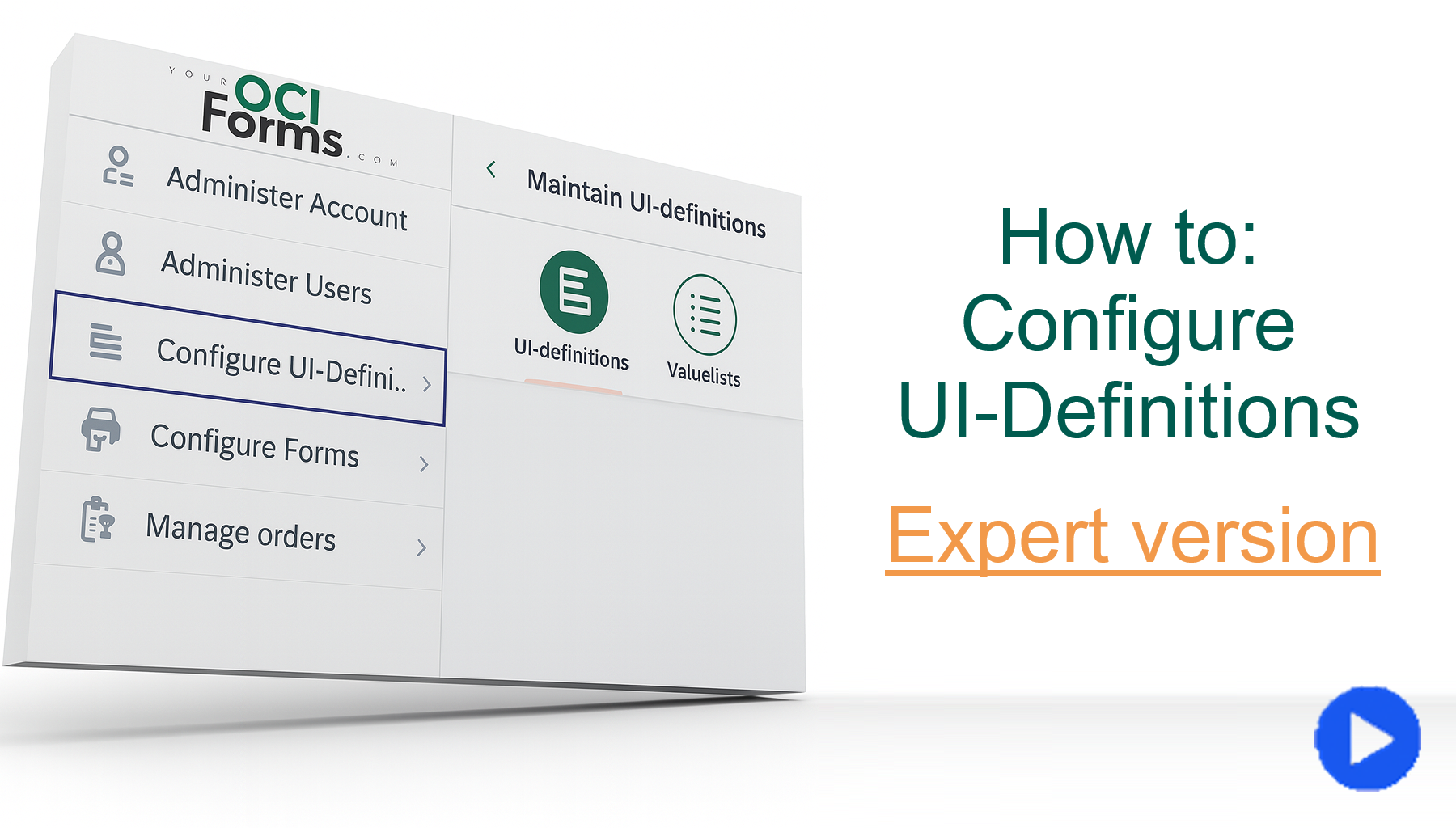 How to - configure UI-Definitions (expert version)