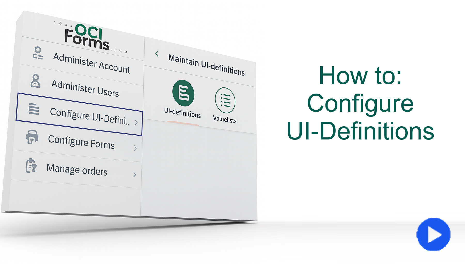 How to - configure UI-Definitions (short version)